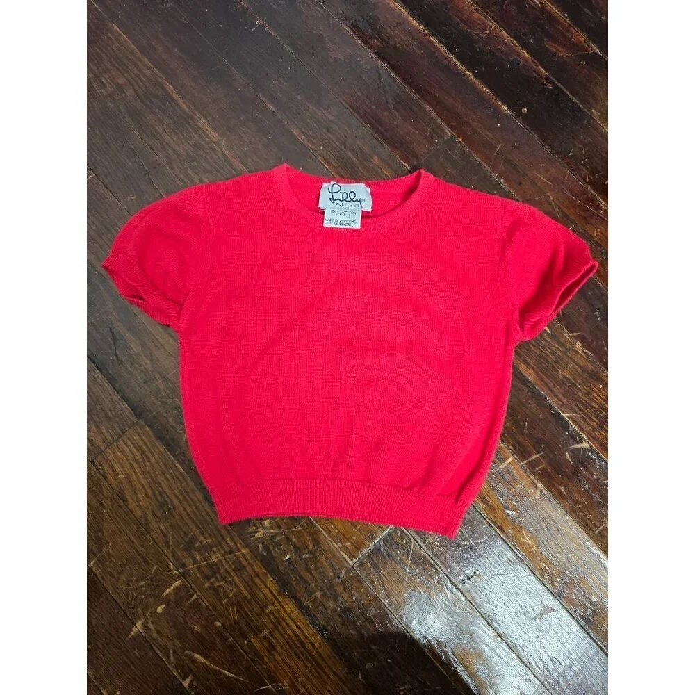 Vintage Lilly Pulitzer Girls 2T Red Shirt Cotton